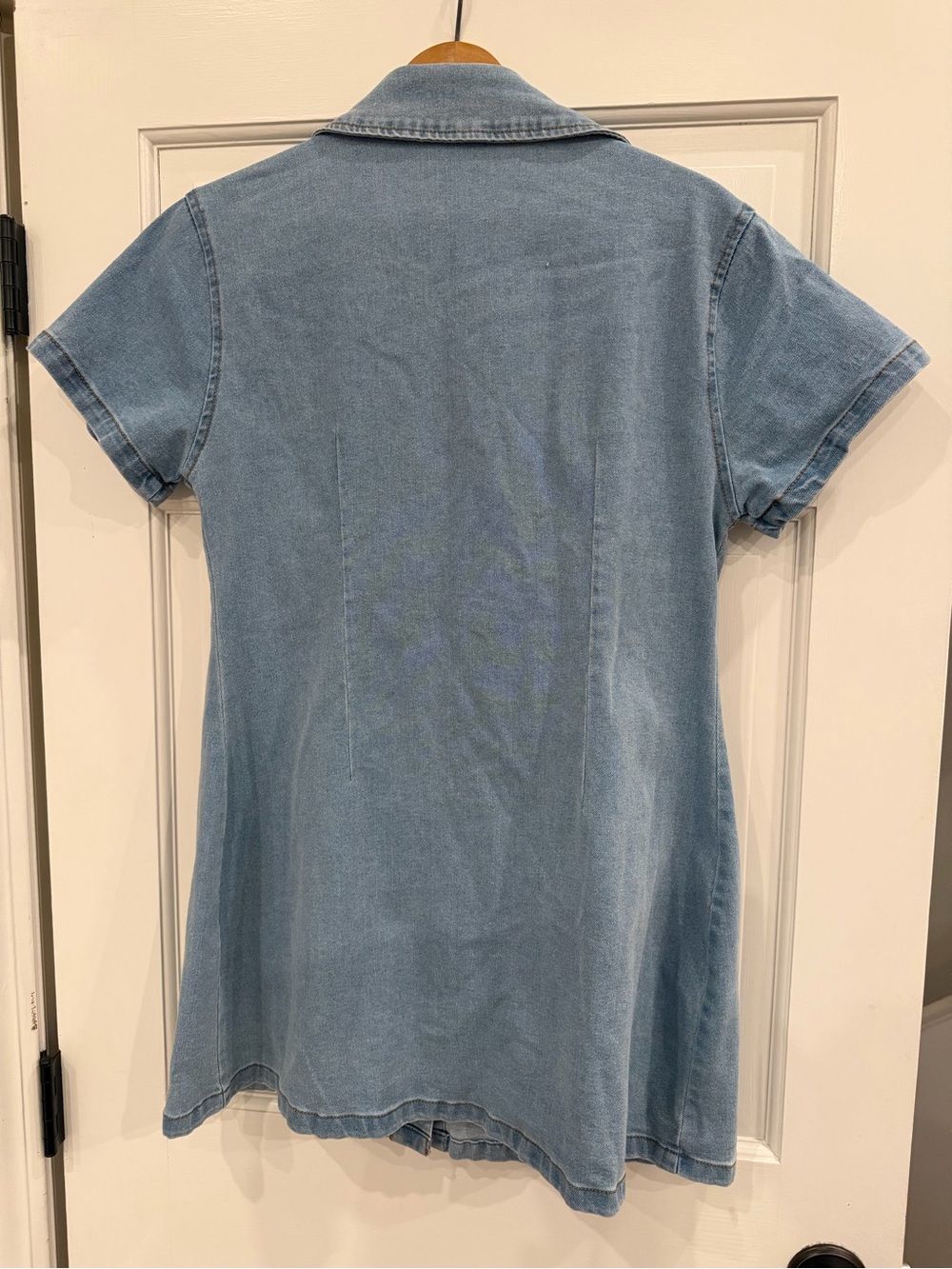 Vigoss Light Blue Denim Mini Shirt Dress - Picture 2 of 2